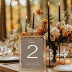Earth Pack of Personalised Table Number Wedding Party Signs | A5 - Larosier Prints