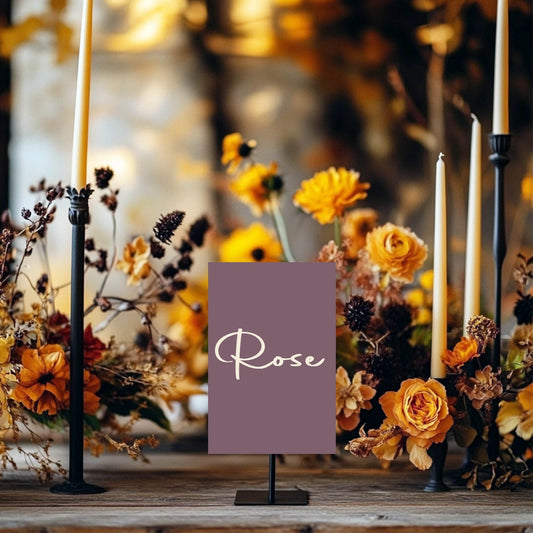 Heather Pack of Table Names Wedding Party Signs | A5