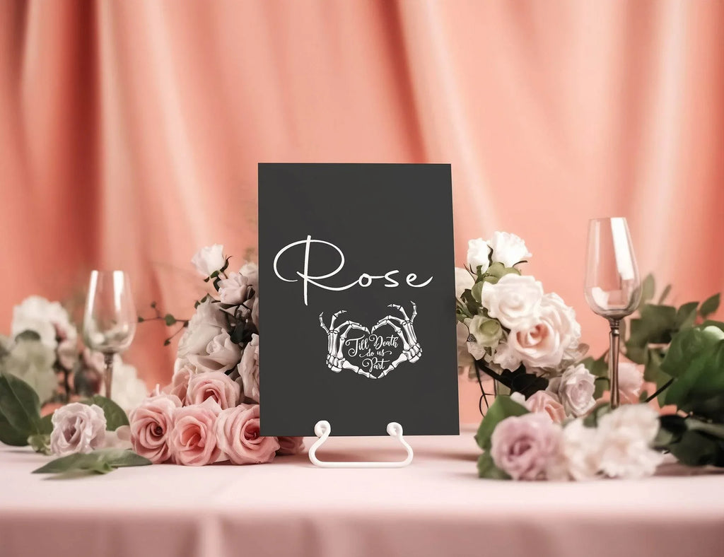 Gothic Pack of Table Names Wedding Party Signs - Larosier Prints