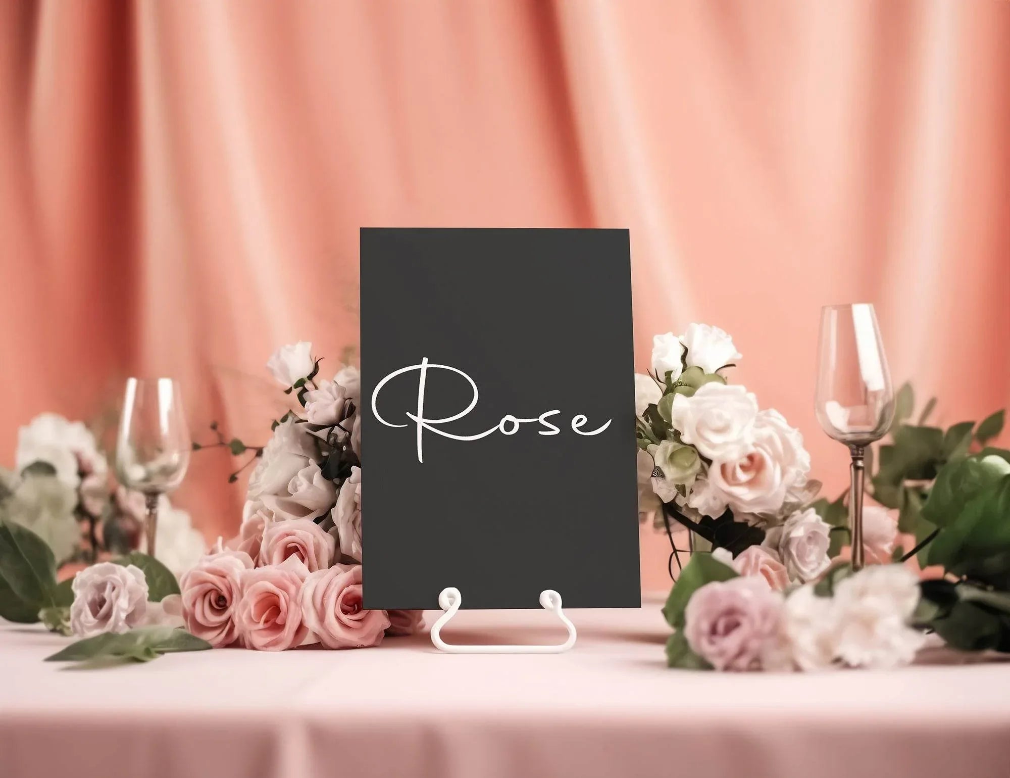 Minimalist Noir Pack of Table Names Wedding Party Signs - Larosier Prints
