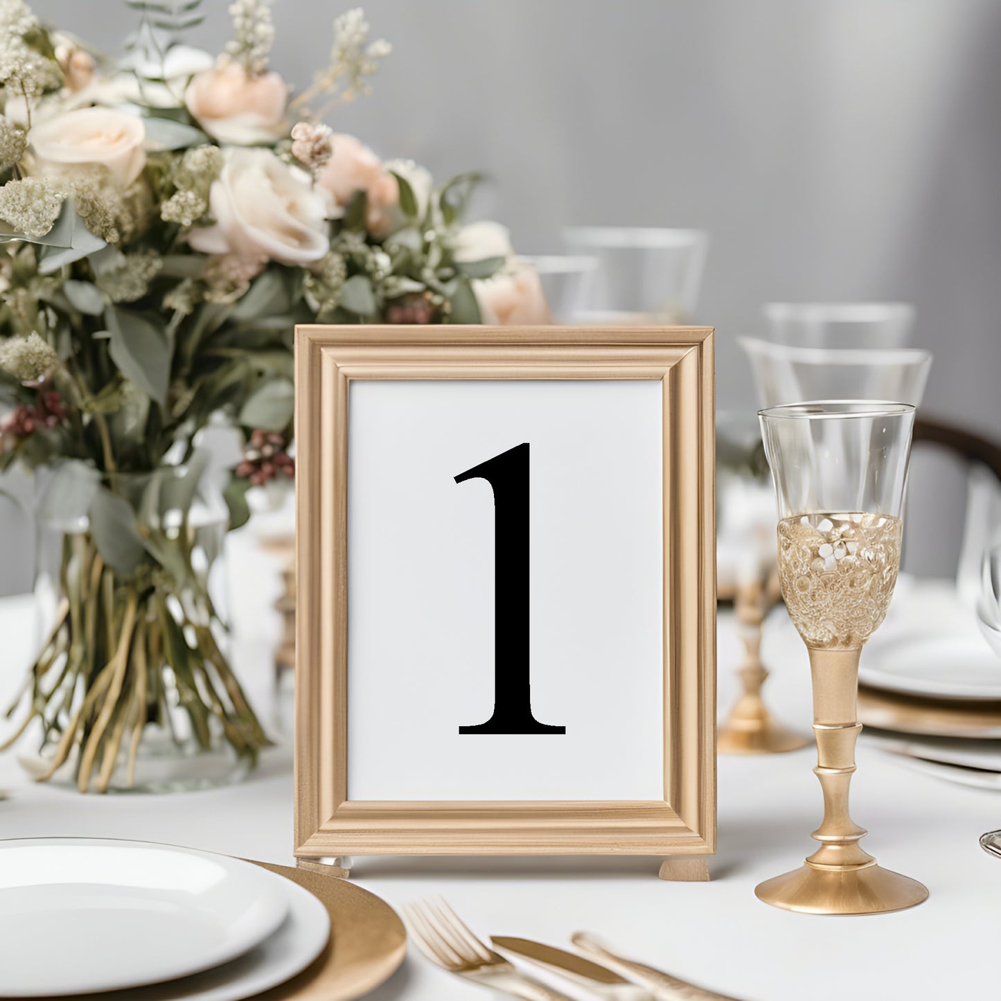 Minimalist Pack of Table Number Wedding Signs | Black & White