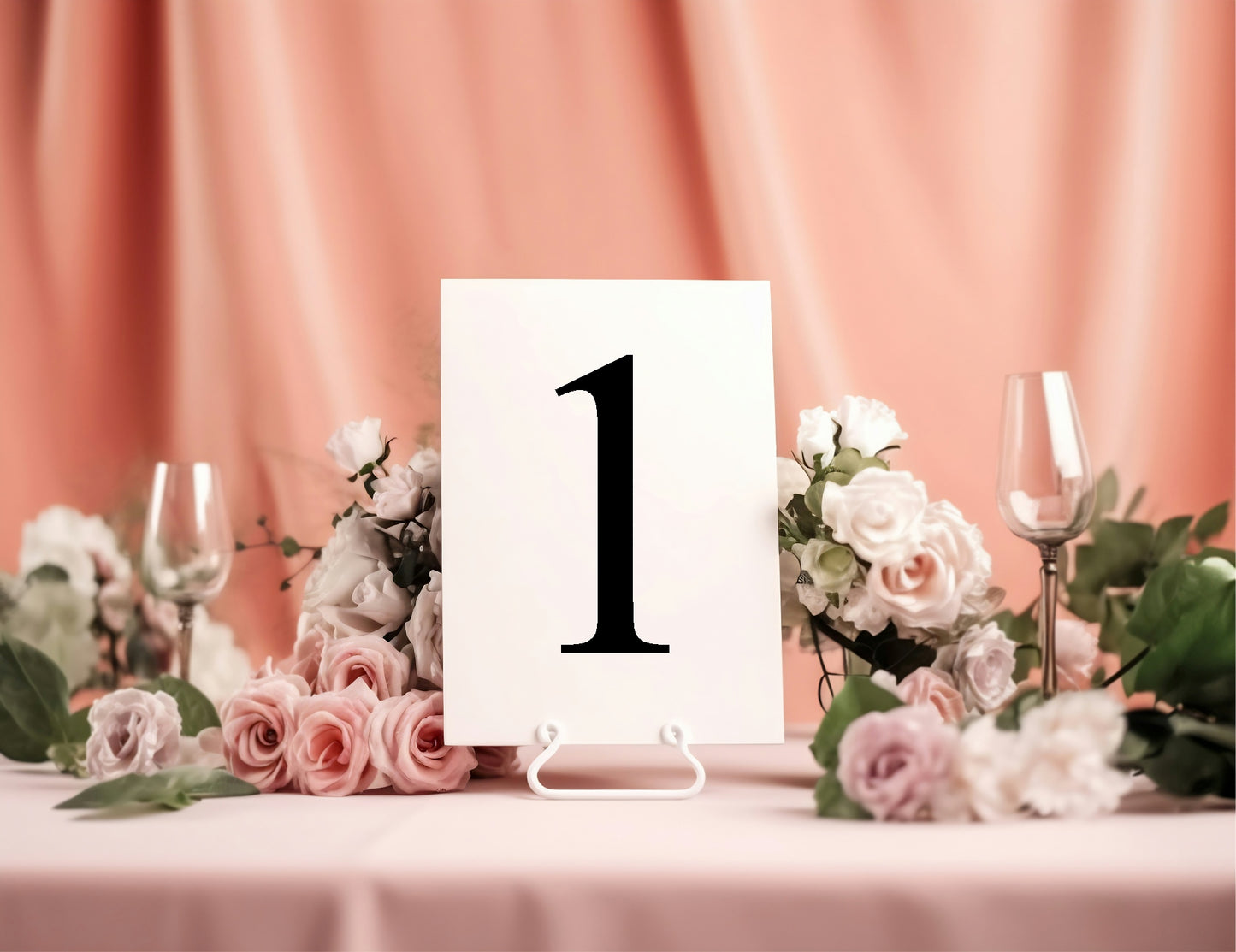 Minimalist Pack of Table Number Wedding Signs | Black & White