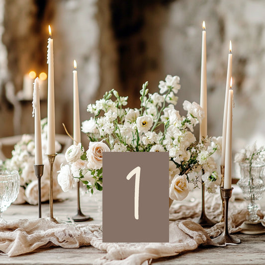 Earth Pack of Table Number Wedding Party Signs | A5