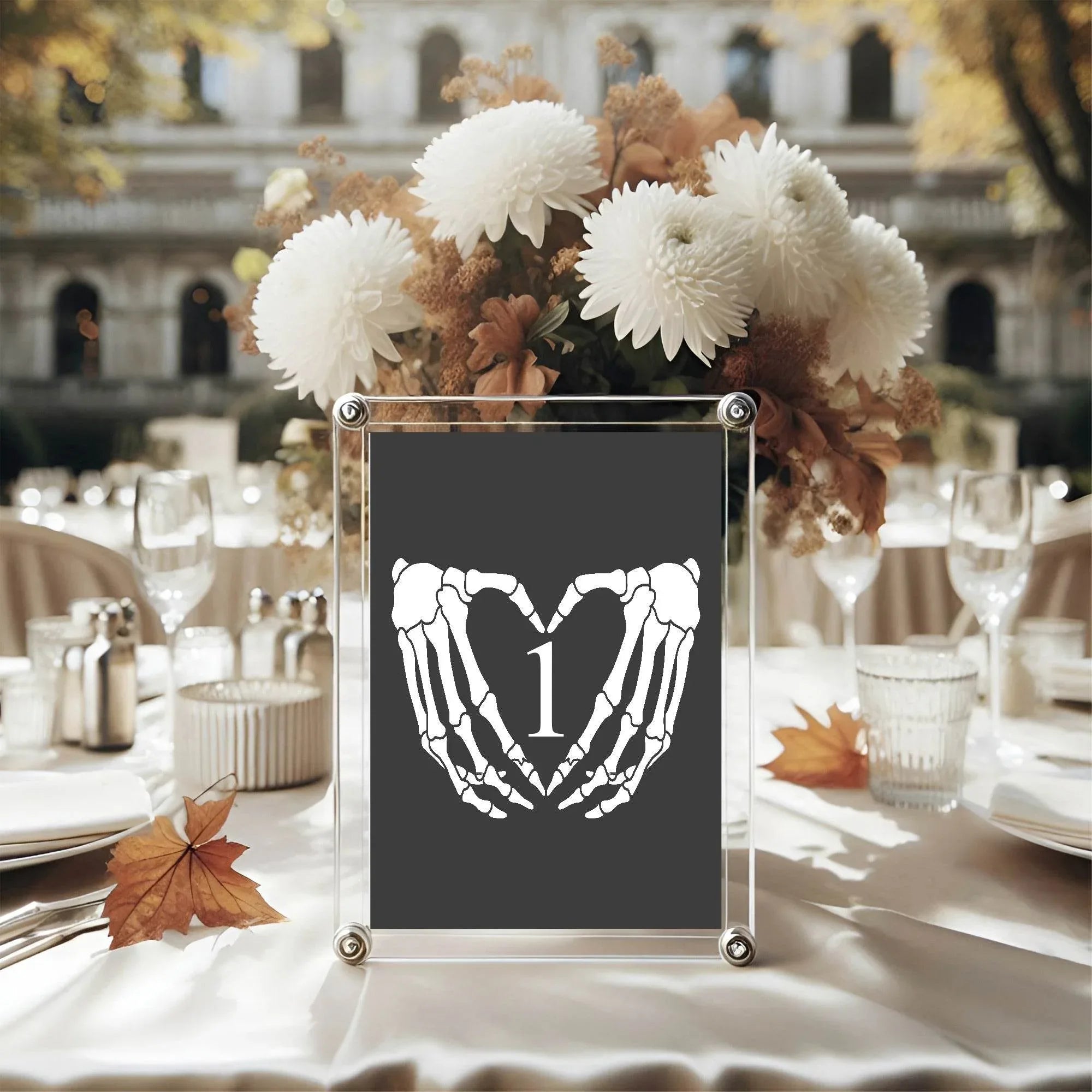 Gothic Pack of Table Number Wedding Party Signs - Larosier Prints