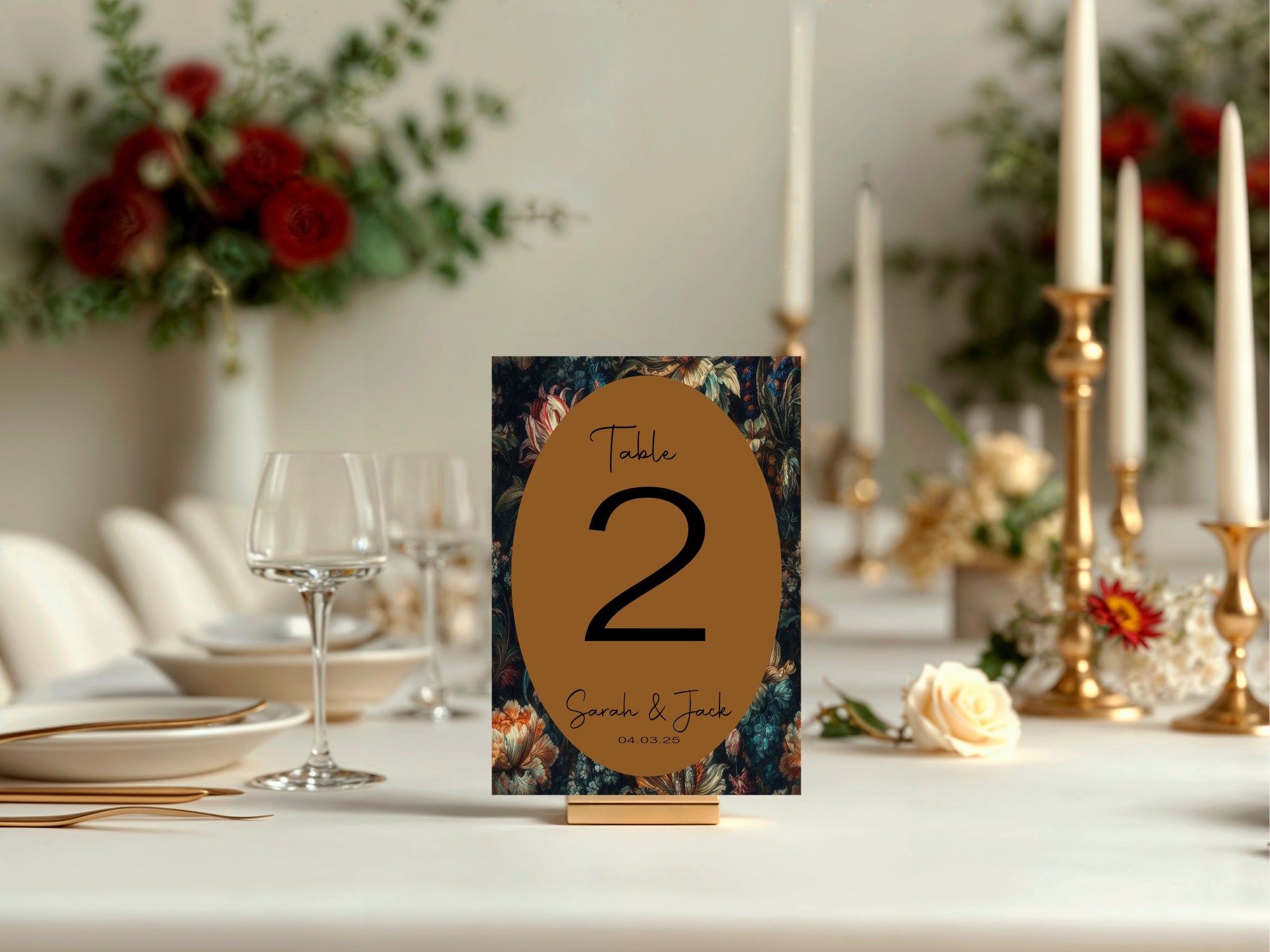 Moody Floral Wedding Thank You Sign