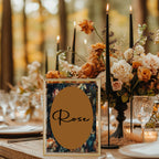 Moody Floral Wedding Individual Table Plan Party Sign