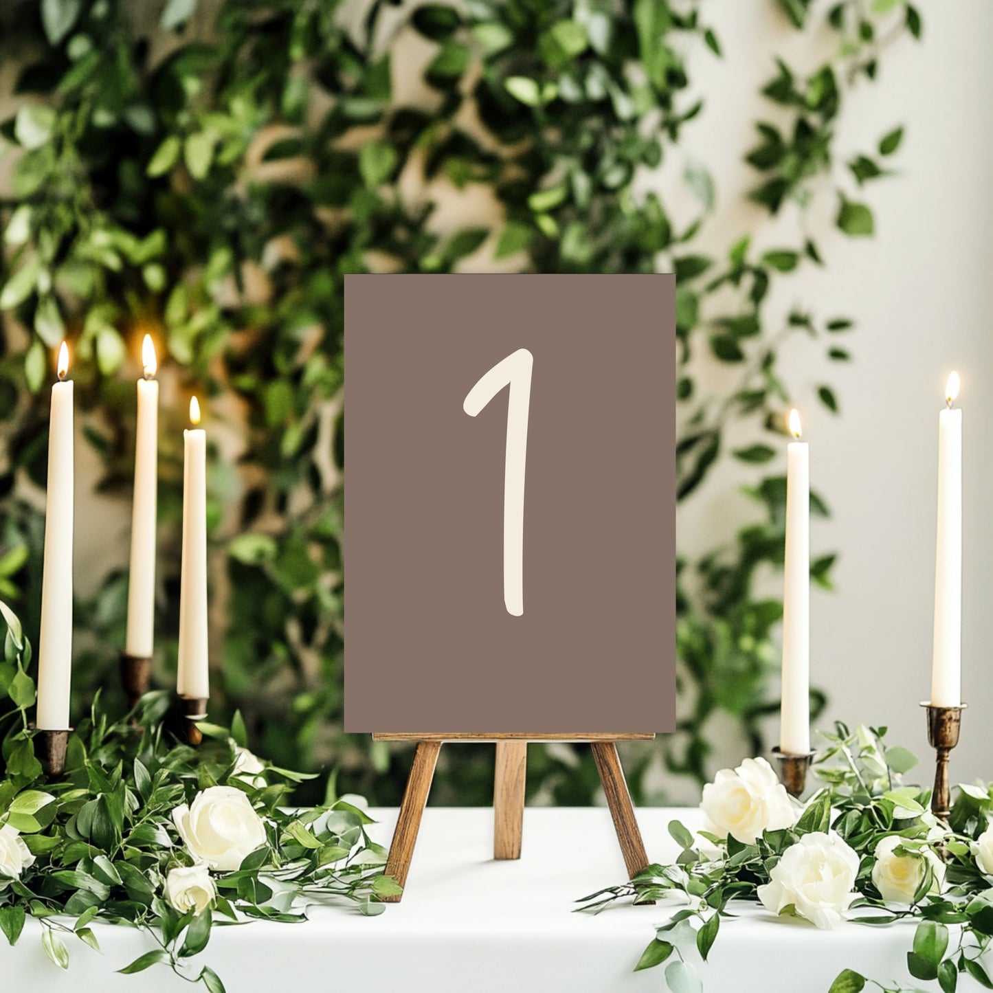 Earth Pack of Table Number Wedding Party Signs | A5