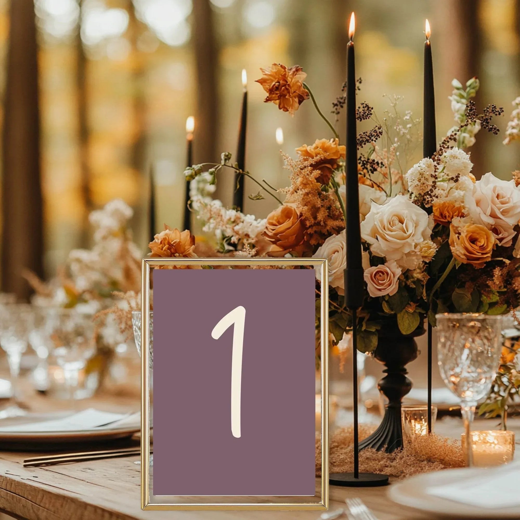 Heather Pack of Table Number Wedding Party Signs | A5 - Larosier Prints