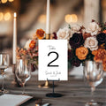 Minimalist Pack of Personalised Table Number Wedding Party Signs | A5 - Larosier Prints
