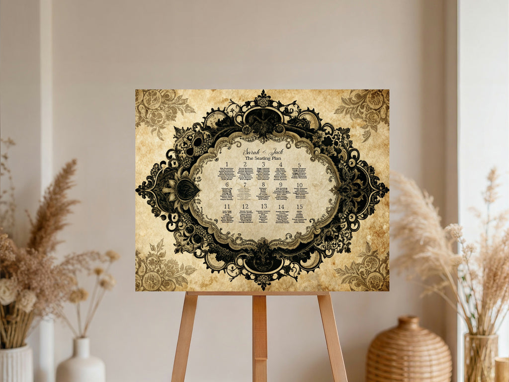 Black Lace Oval Frame Wedding Invitation Suite Bundle
