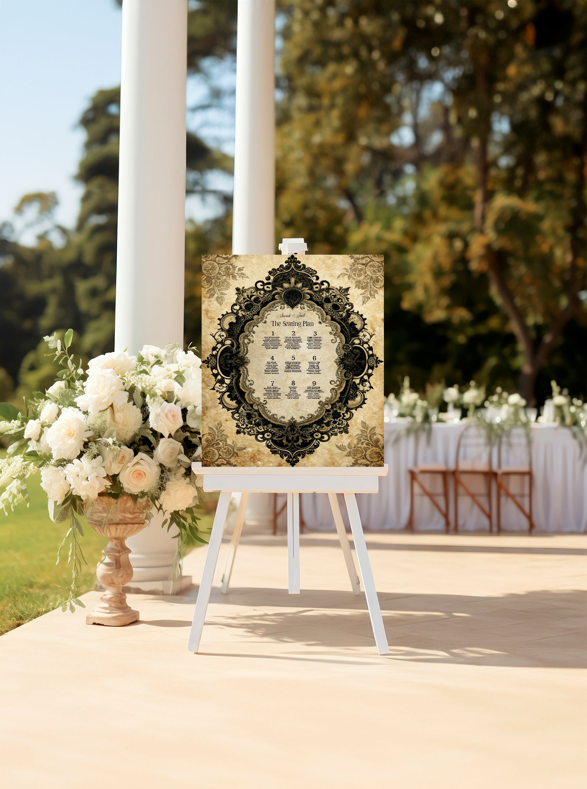Black Lace Oval Frame Essentials Wedding Signage Bundle