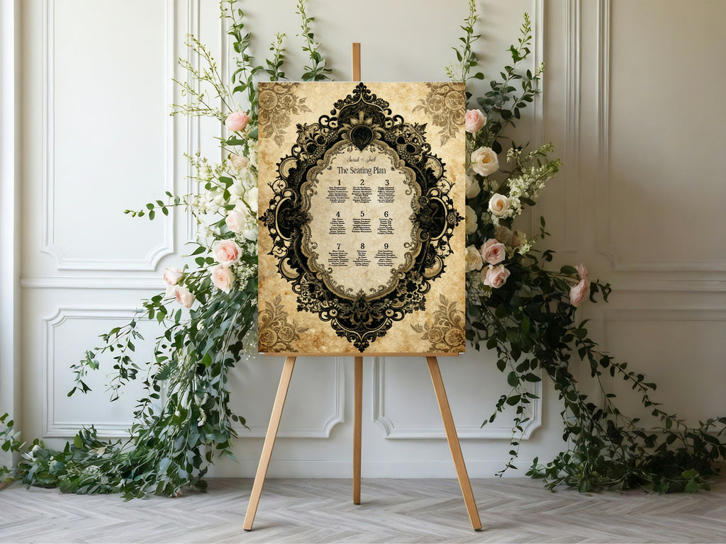 Black Lace Oval Frame Essentials Wedding Signage Bundle