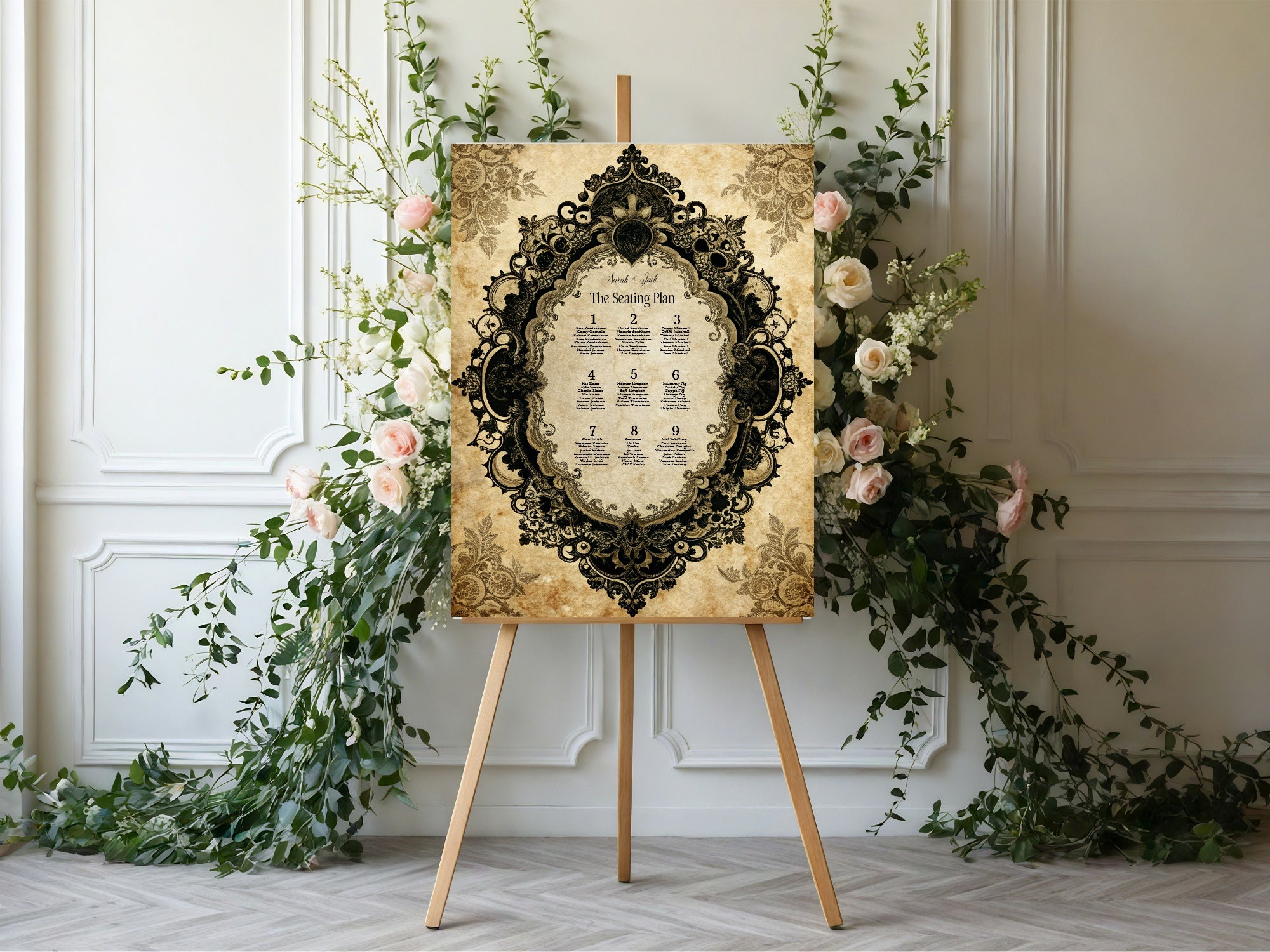 Black Lace Oval Frame Essentials Wedding Signage Bundle