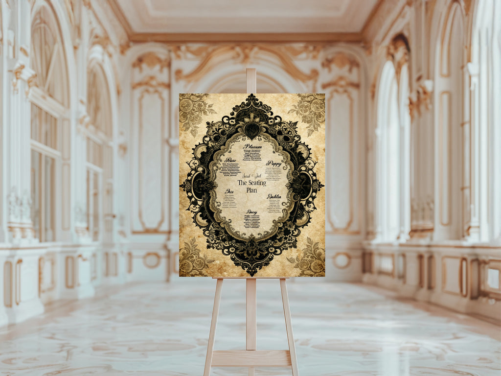 Black Lace Oval Frame Essentials Wedding Signage Bundle