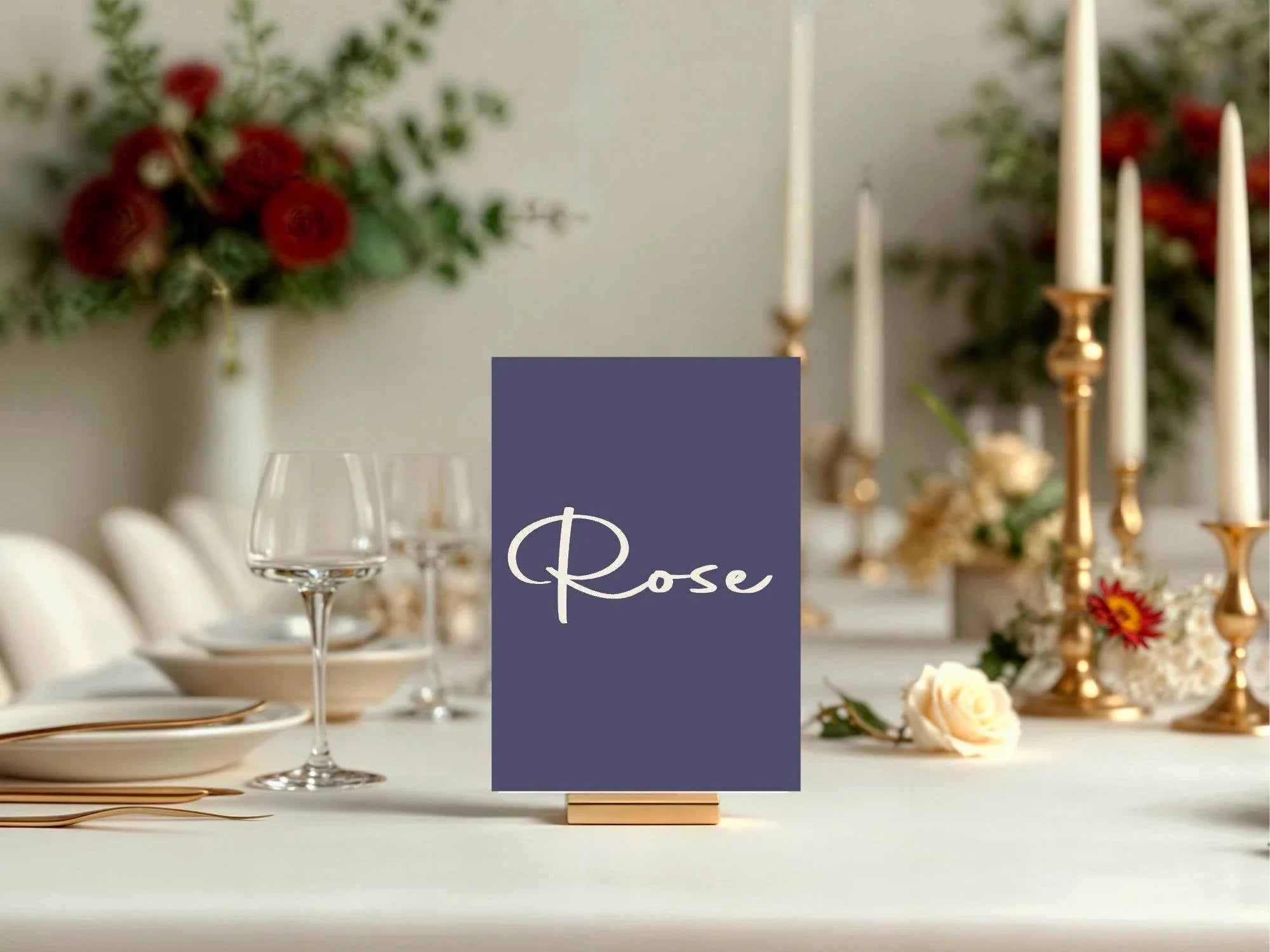 Sapphire Pack of Table Names Wedding Party Signs | A5 - Larosier Prints
