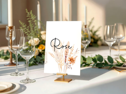 Boho Pack of Table Names Wedding Party Signs