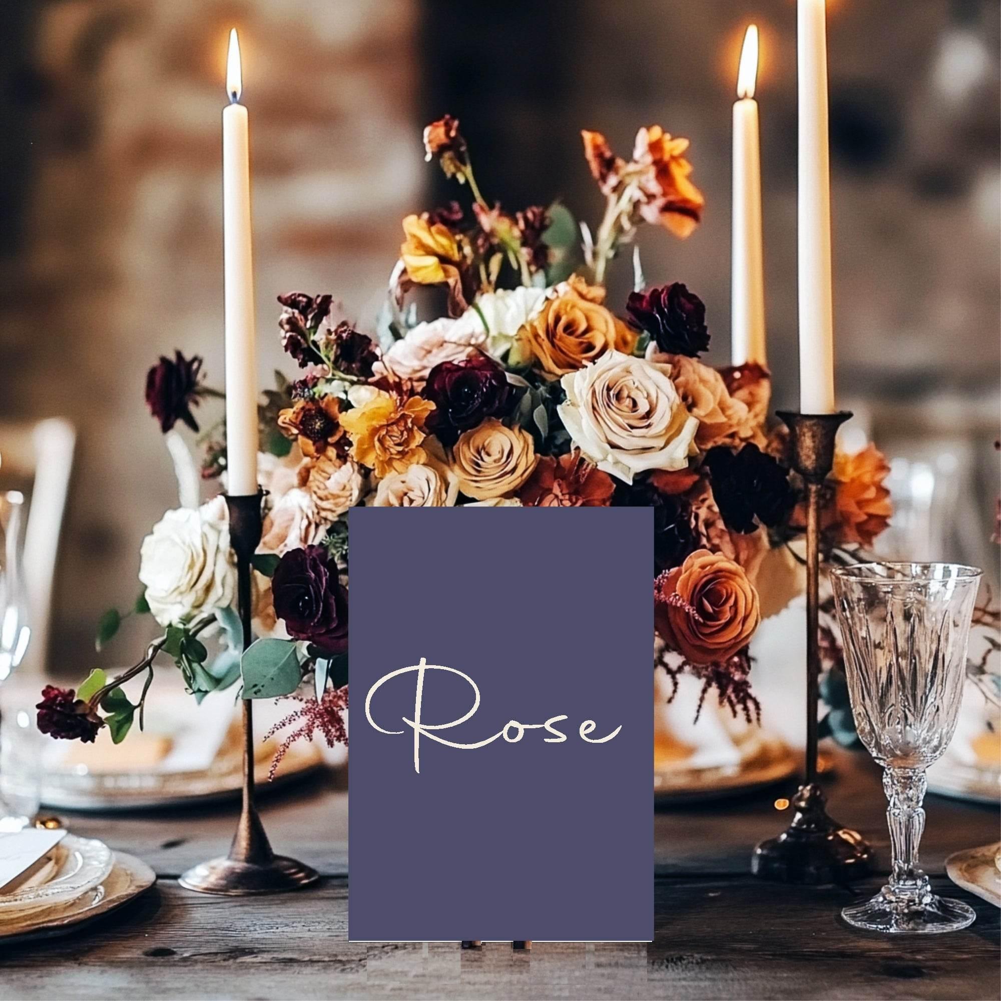 Sapphire Pack of Table Names Wedding Party Signs | A5 - Larosier Prints