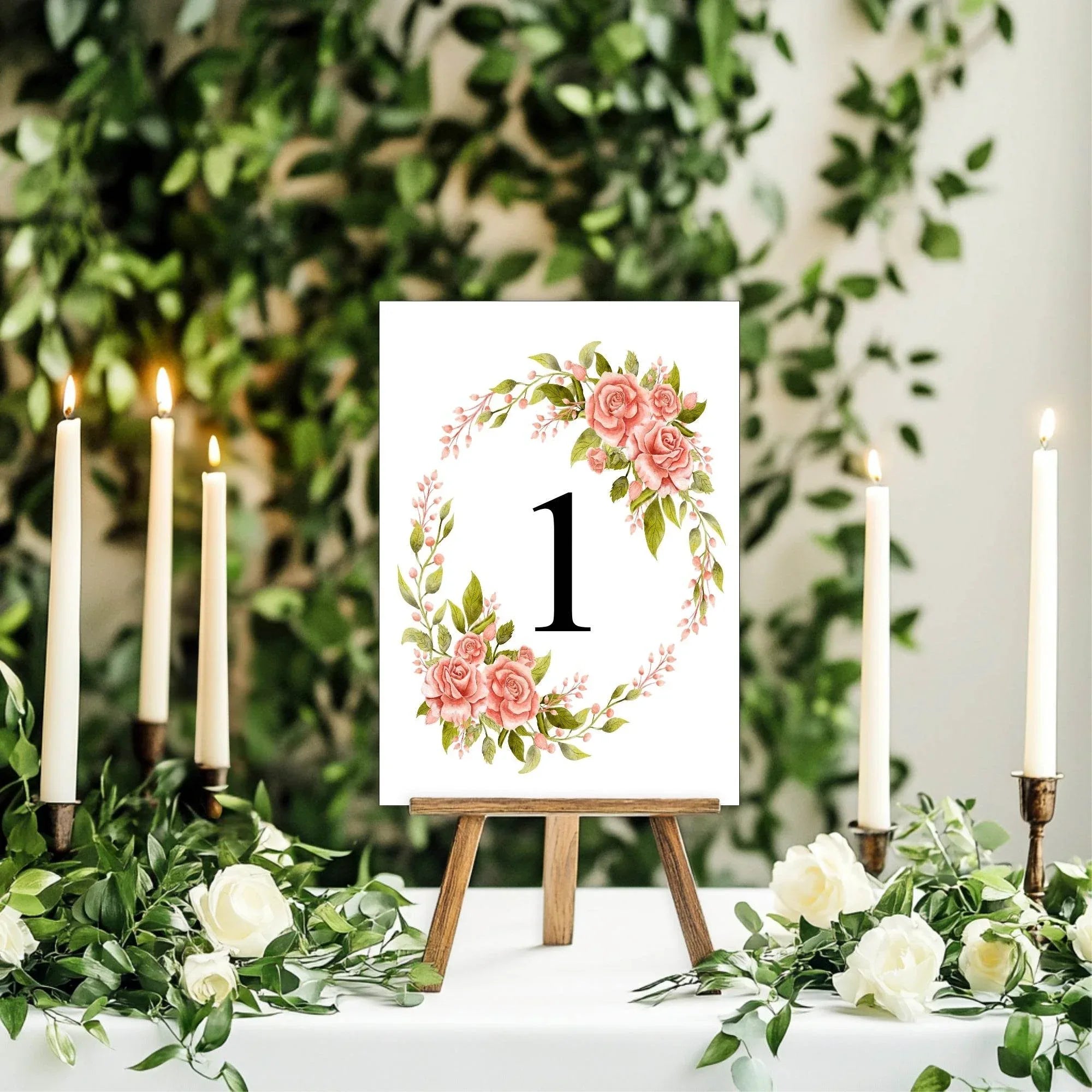 Pink Rose Table Plan Wedding Party Sign - Larosier Prints