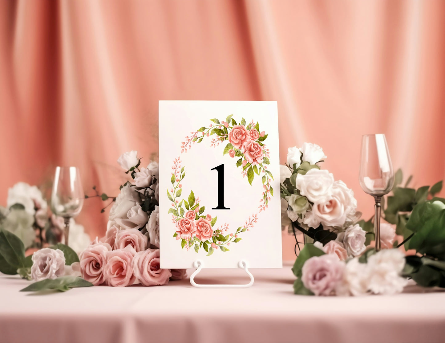 Pink Rose Table Plan Wedding Sign