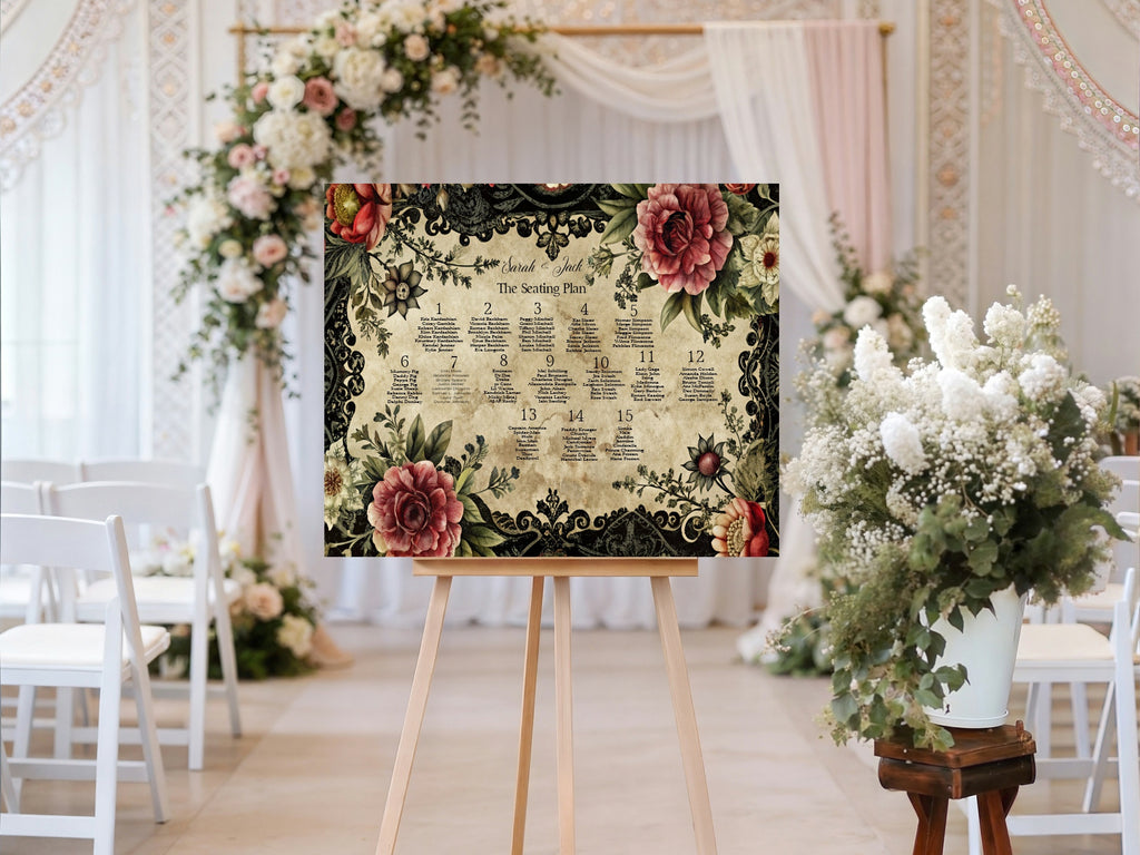 Gothic Floral Essentials Wedding Signage Bundle