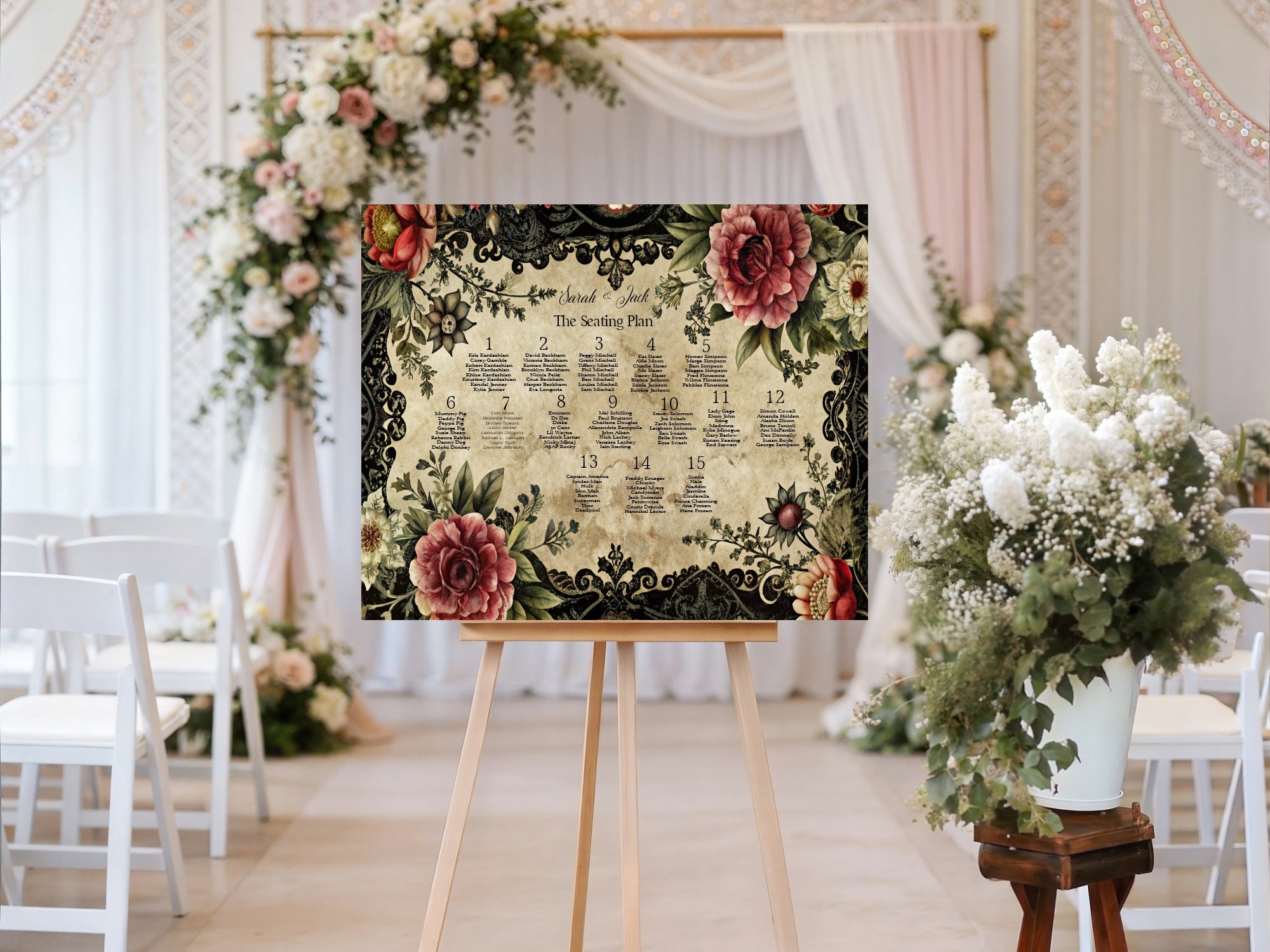 Gothic Floral Essentials Wedding Signage Bundle
