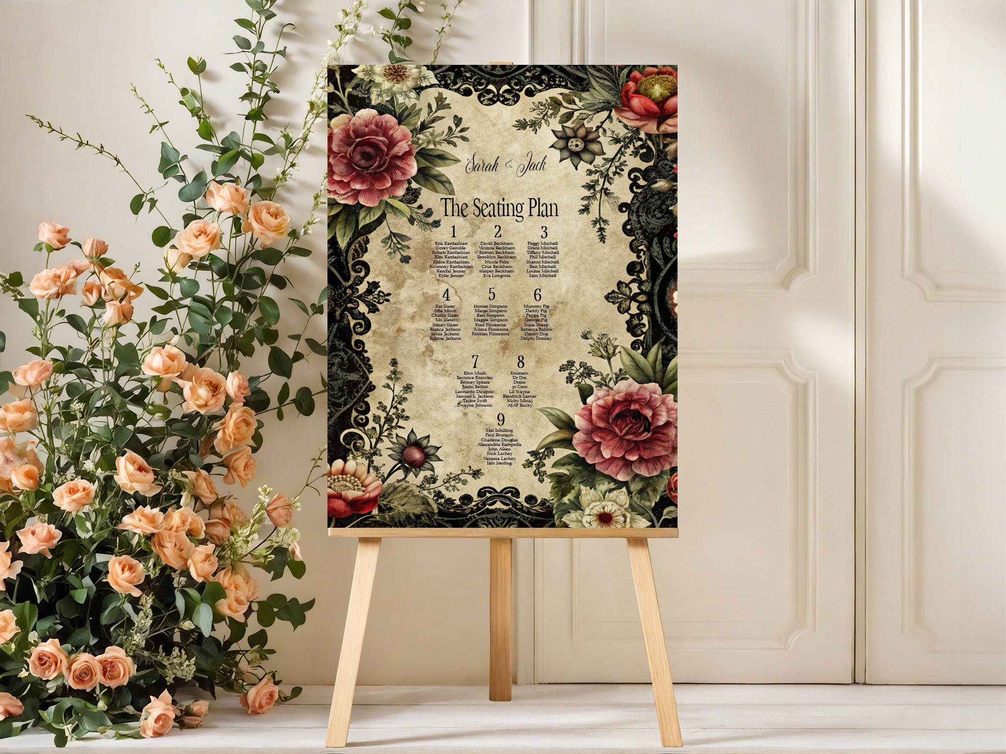 Gothic Floral Essentials Wedding Signage Bundle