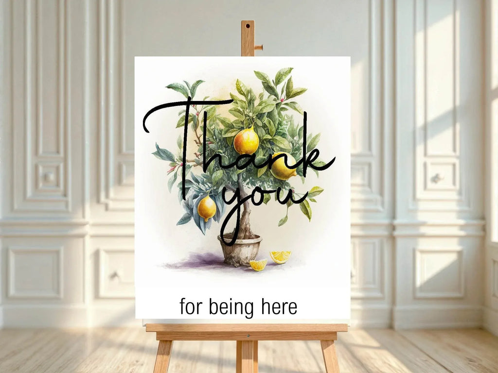 Lemon Tea Thank You Baby Shower Party Sign - Larosier Prints