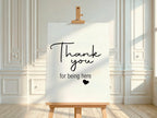 Minimalist Thank You Baby Shower Party Sign | Black & White - Larosier Prints