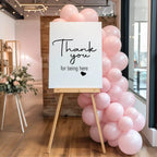 Minimalist Thank You Baby Shower Party Sign | Black & White - Larosier Prints