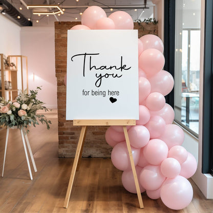 Minimalist Thank You Baby Shower Party Sign | Black & White