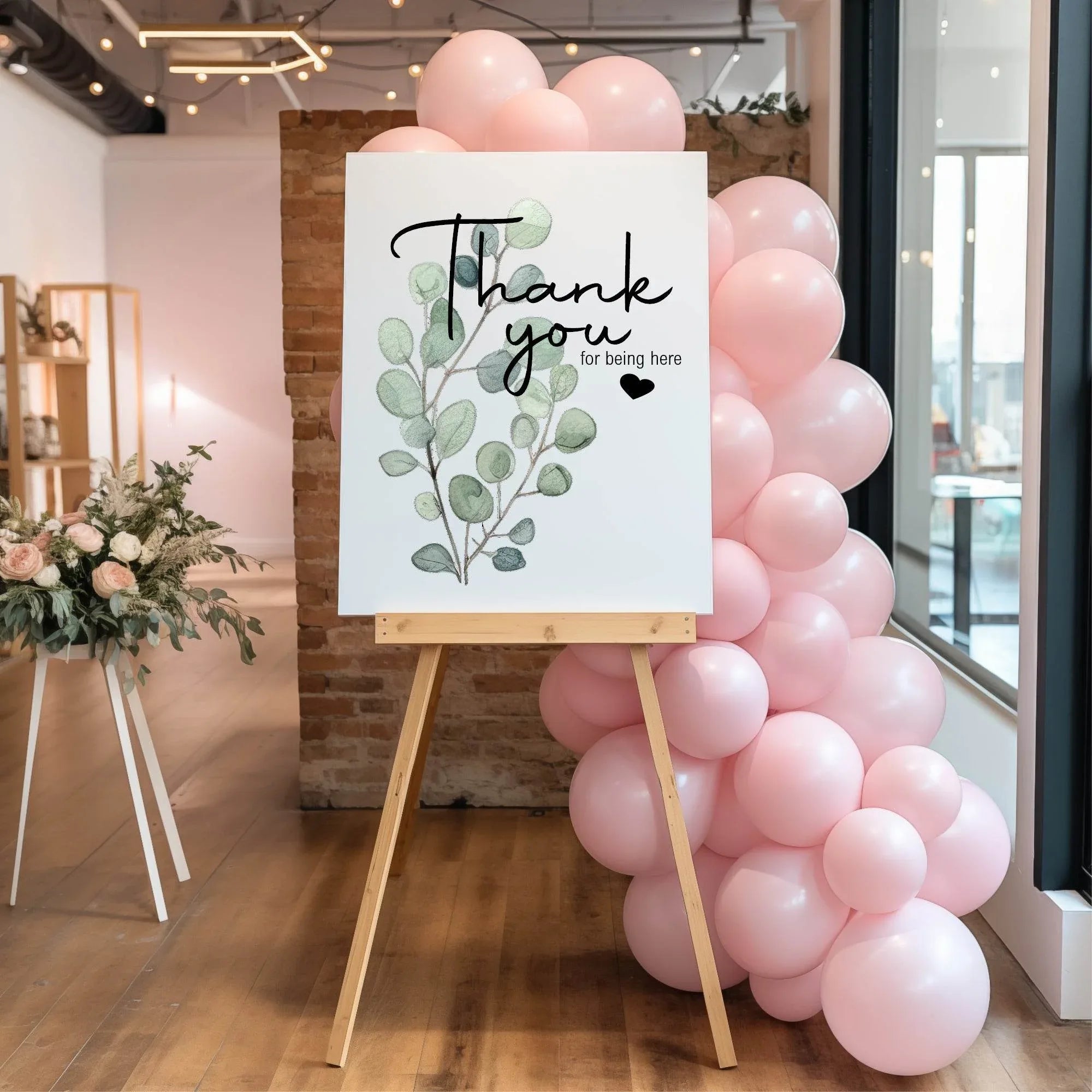 Eucalyptus Thank You Baby Shower Party Sign - Larosier Prints