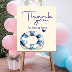 Nautical Thank You Baby Shower Party Sign - Larosier Prints