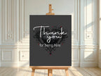 Gothic Thank You Baby Shower Party Sign - Larosier Prints