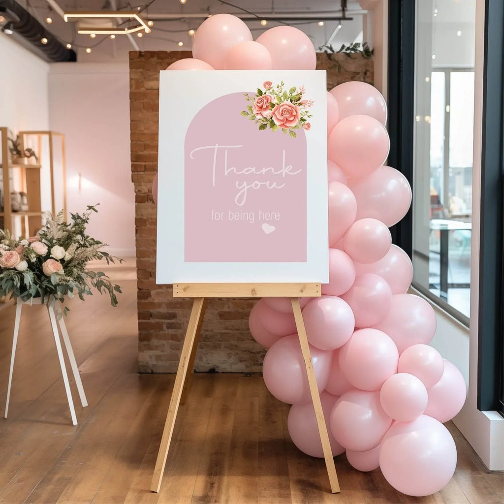 Baby In Bloom Thank You Baby Shower Party Sign - Larosier Prints