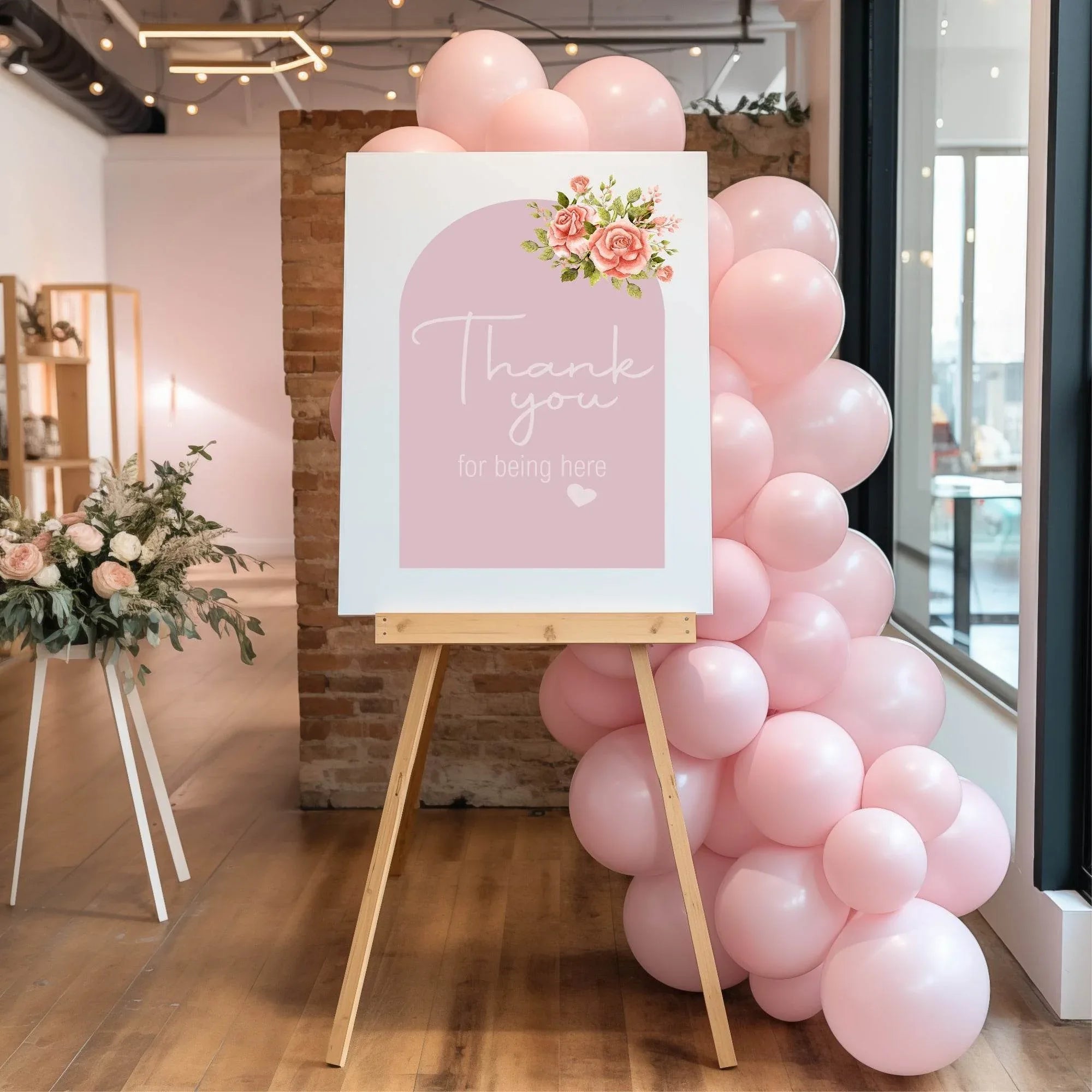 Baby In Bloom Thank You Baby Shower Party Sign - Larosier Prints