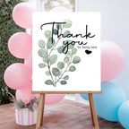 Eucalyptus Thank You Baby Shower Party Sign - Larosier Prints