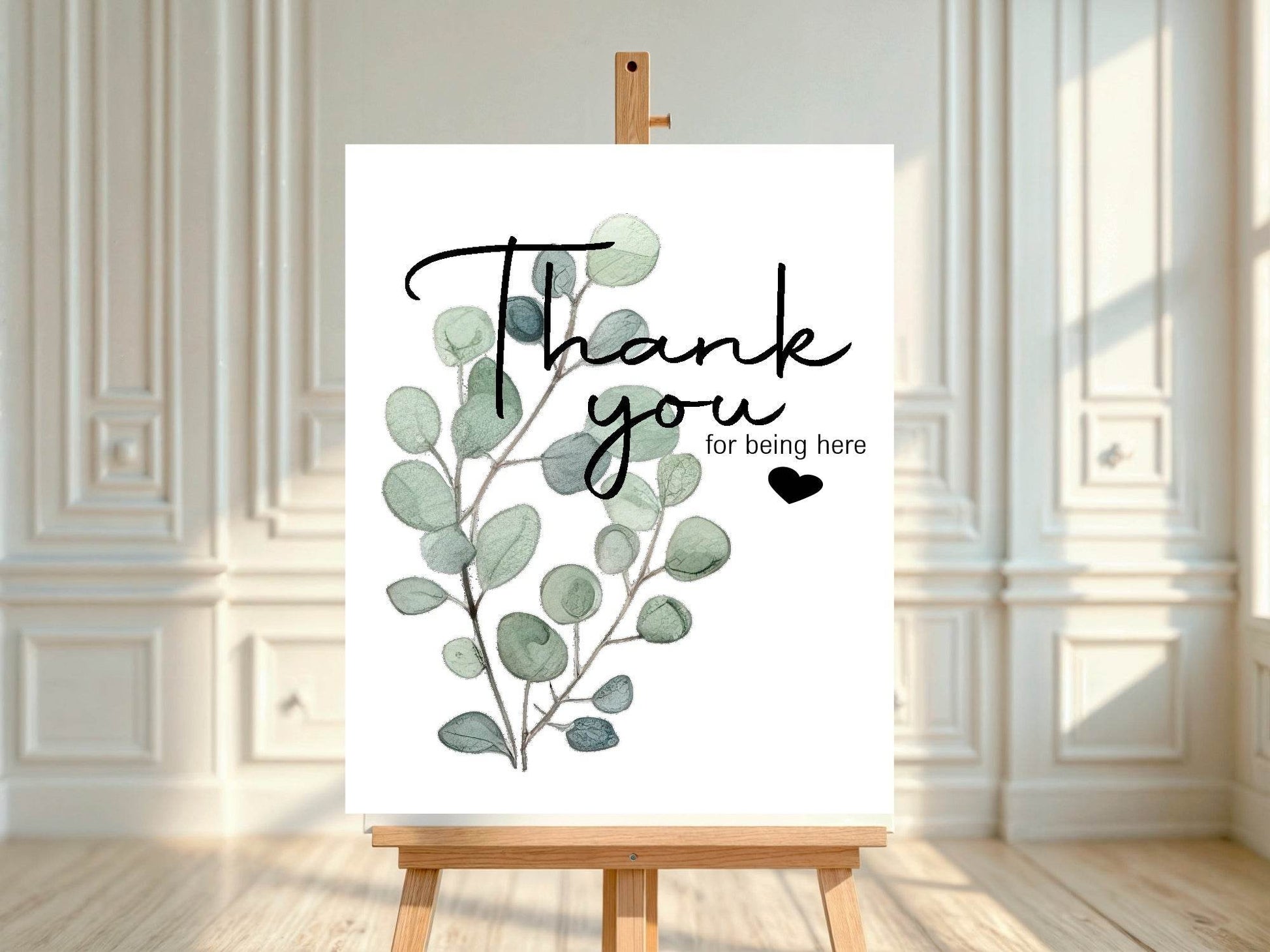 Eucalyptus Thank You Baby Shower Party Sign