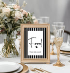 Black & White Stripe Custom Birthday Party Sign