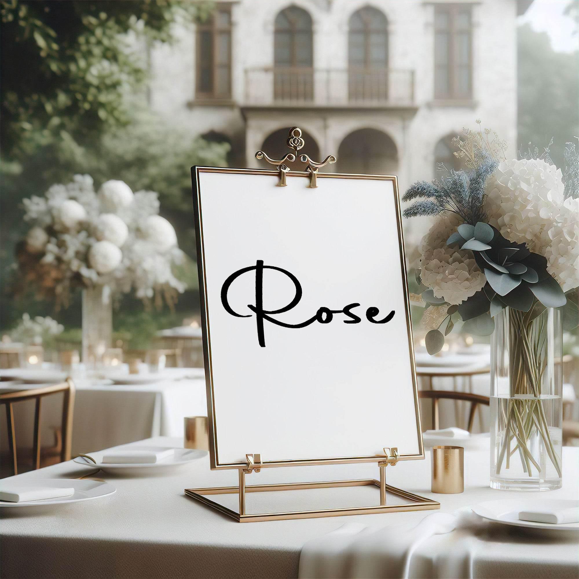 Minimalist Pack of Table Names Wedding Party Signs | A5 - Larosier Prints