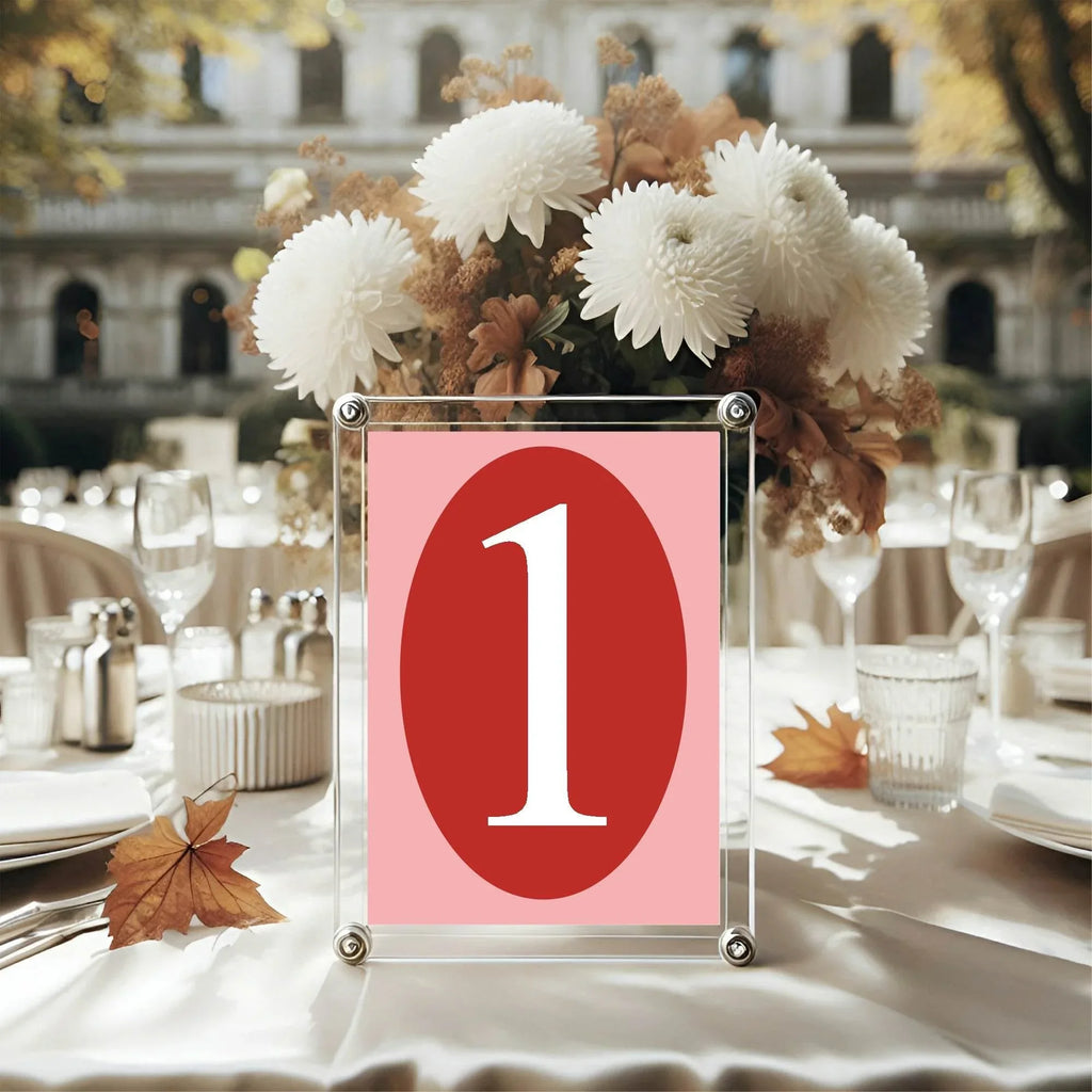 Red & Pink Table Plan Wedding Party Sign - Larosier Prints