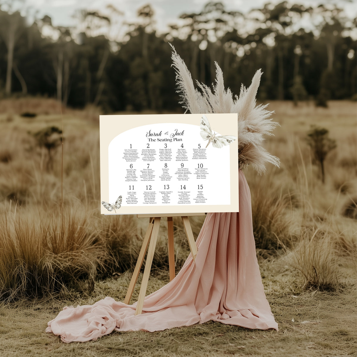 Dark Romance Vintage Moth Wedding Seating Plan | 5. Table Plan
