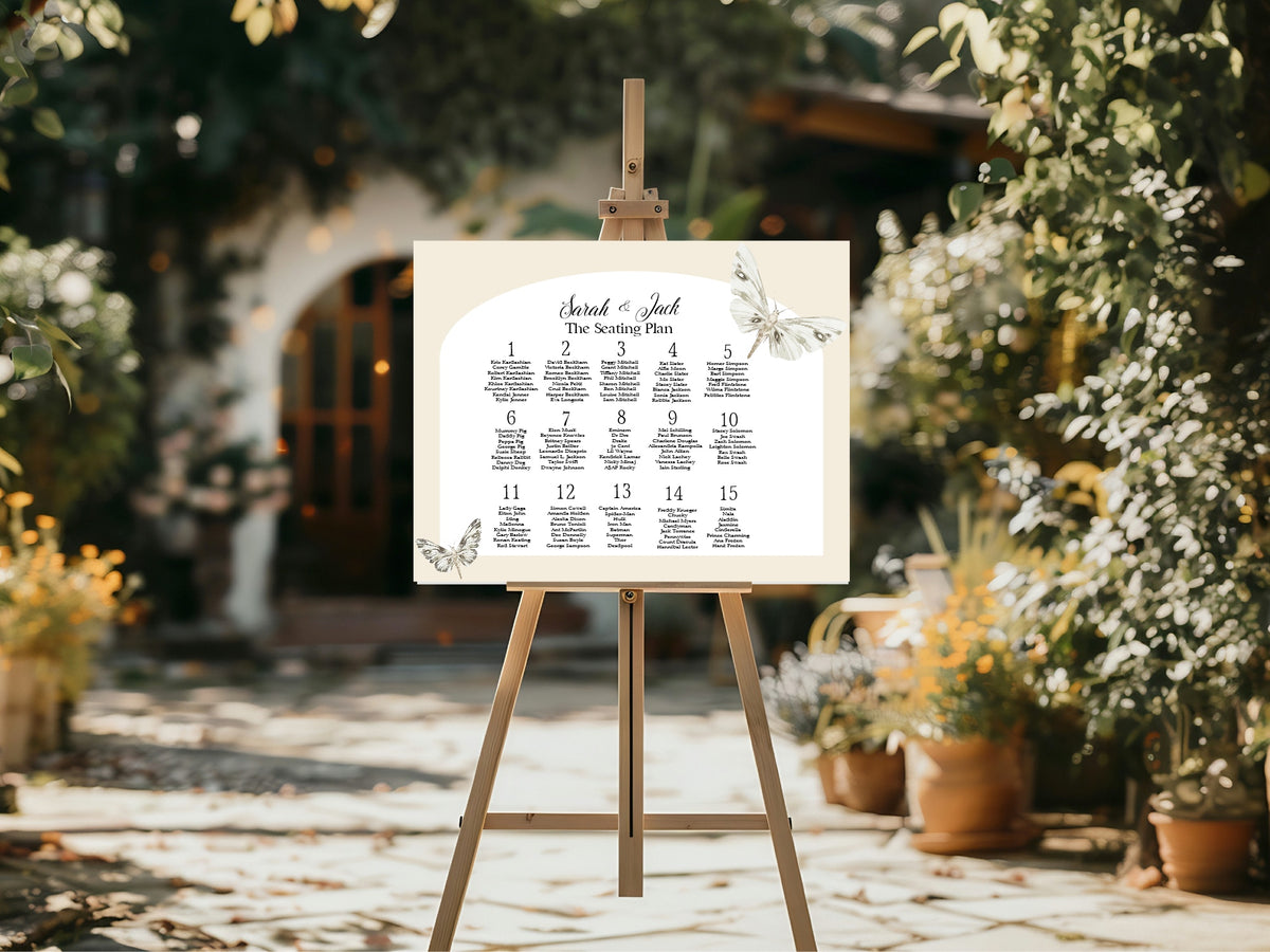 Dark Romance Vintage Moth Wedding Seating Plan | 5. Table Plan 2
