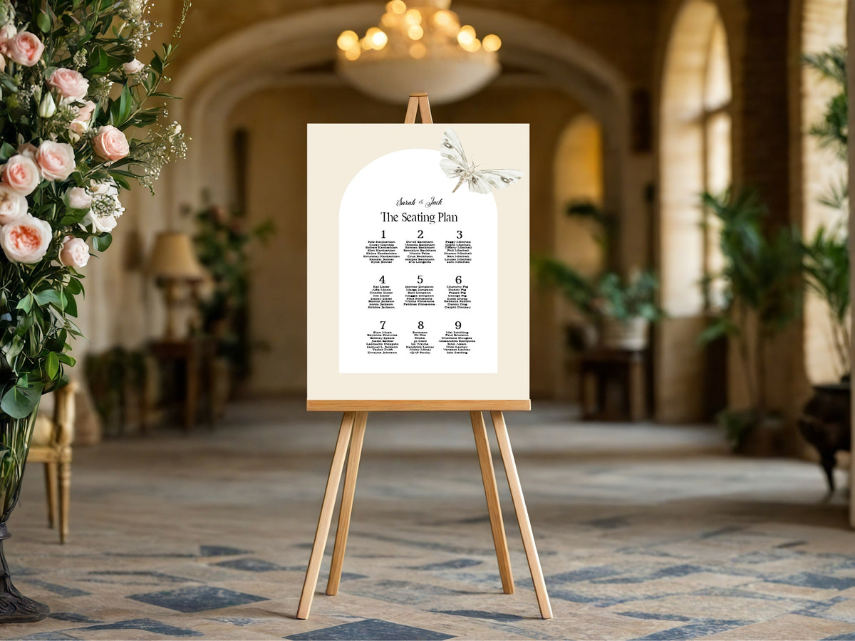 Dark Romance Vintage Moth Wedding Seating Plan | 5. Table Plan C