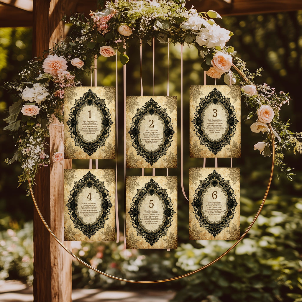 Lace Oval Frame Romantic Literature Wedding Open Seating Sign
