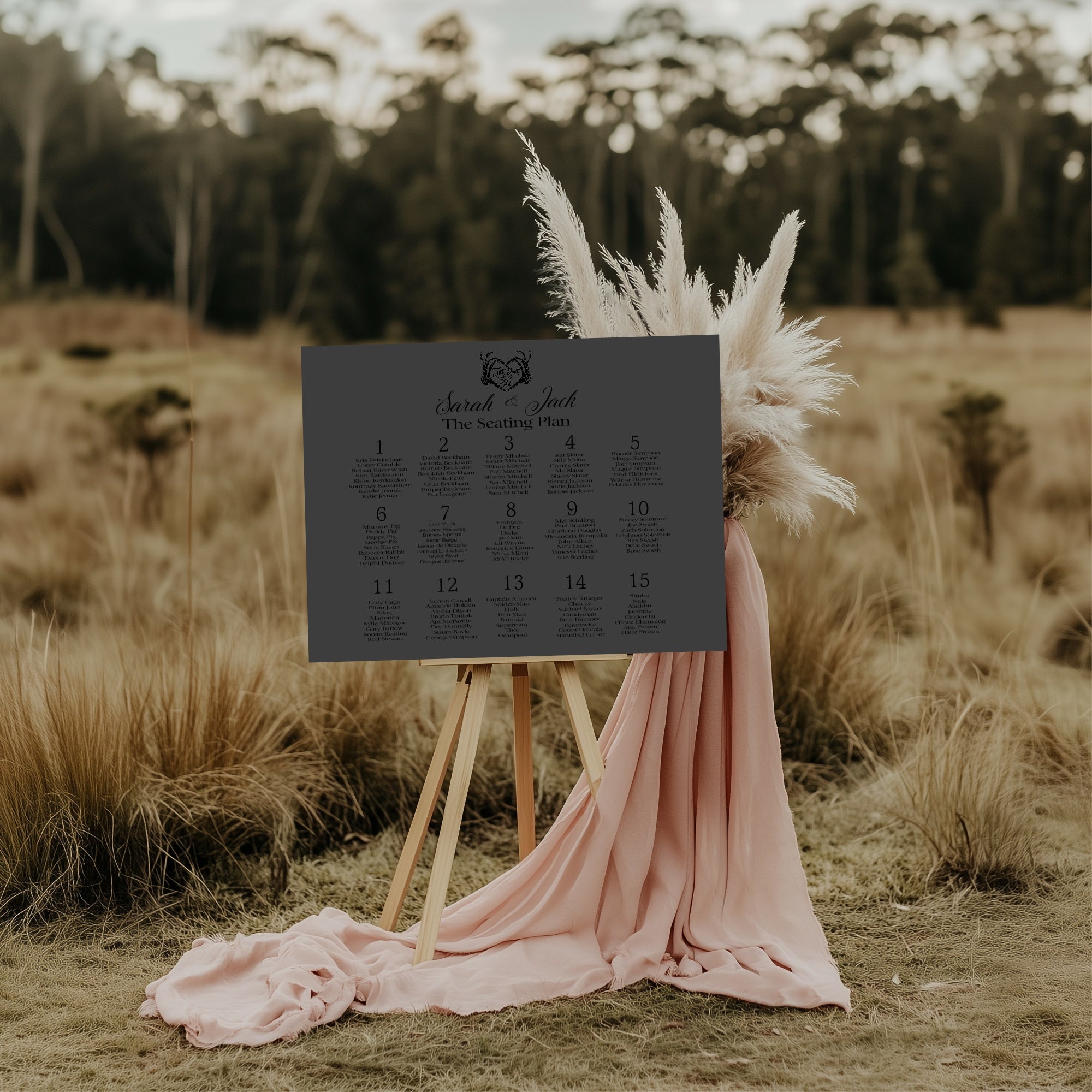 The Lovers Tarot Essential Wedding Signage Bundle | Charcoal