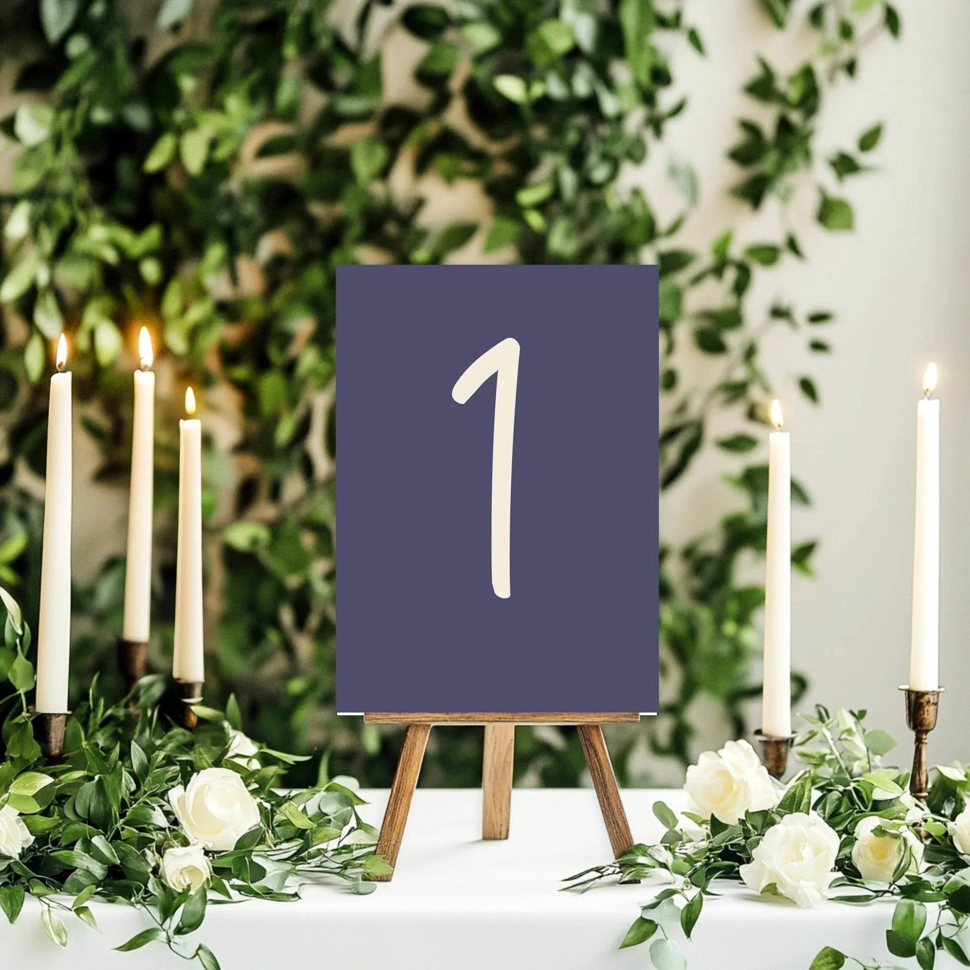 Sapphire Pack of Table Number Wedding Party Signs | A5 - Larosier Prints