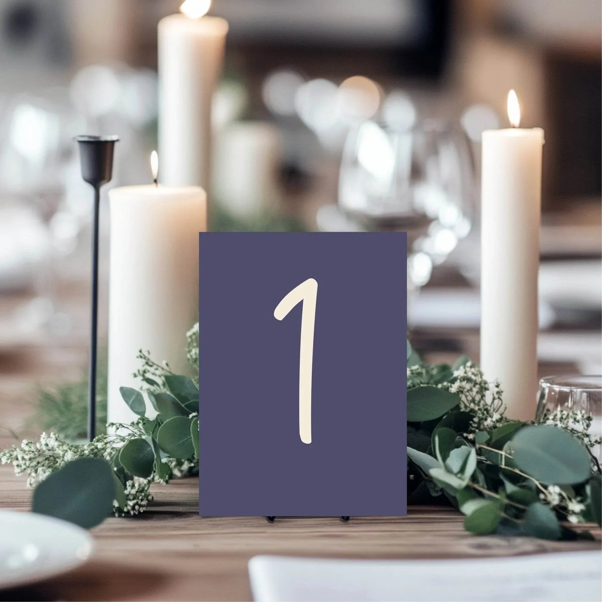 Sapphire Pack of Table Number Wedding Party Signs | A5 - Larosier Prints