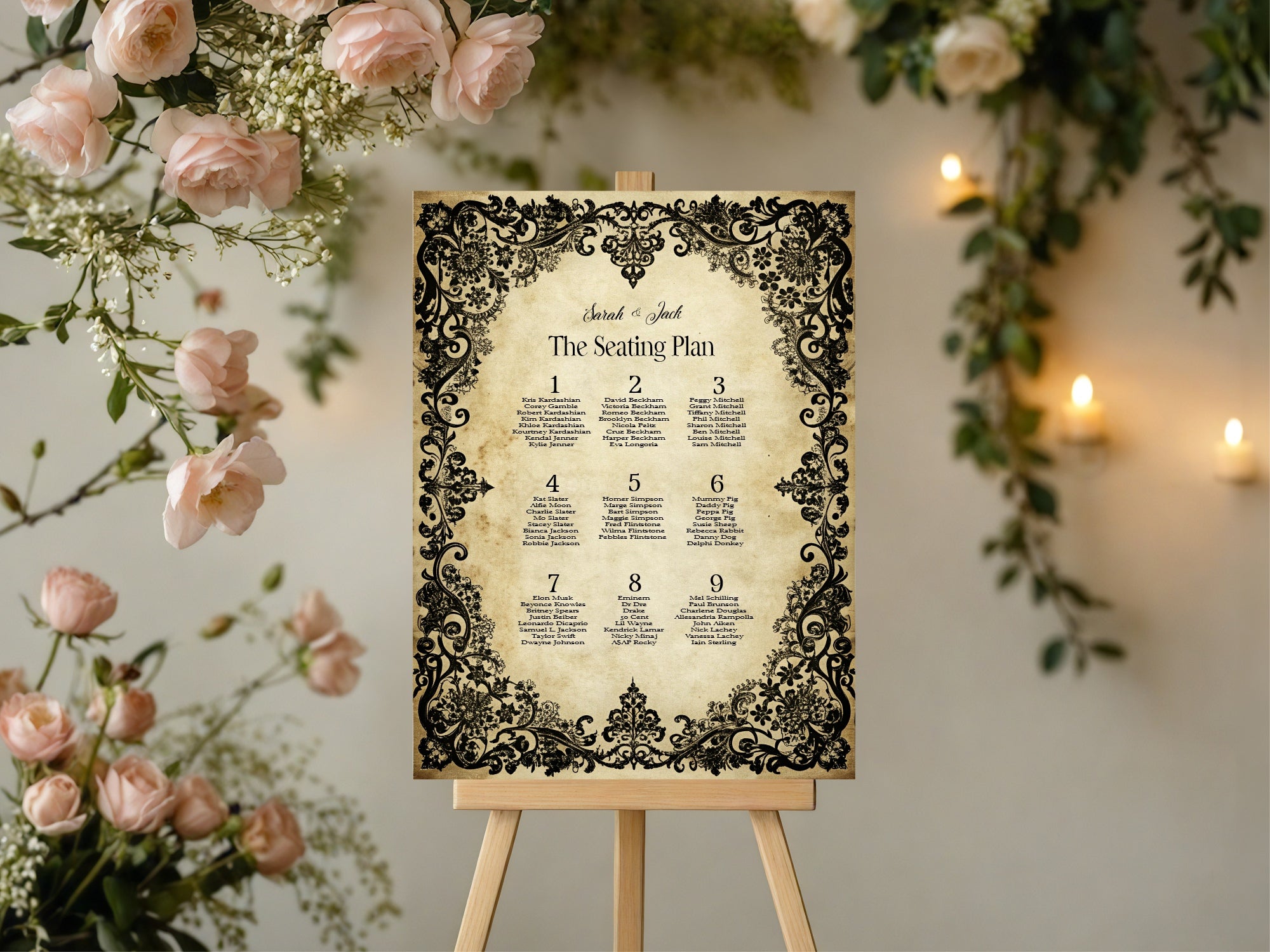 Black Lace Essentials Wedding Signage Bundle