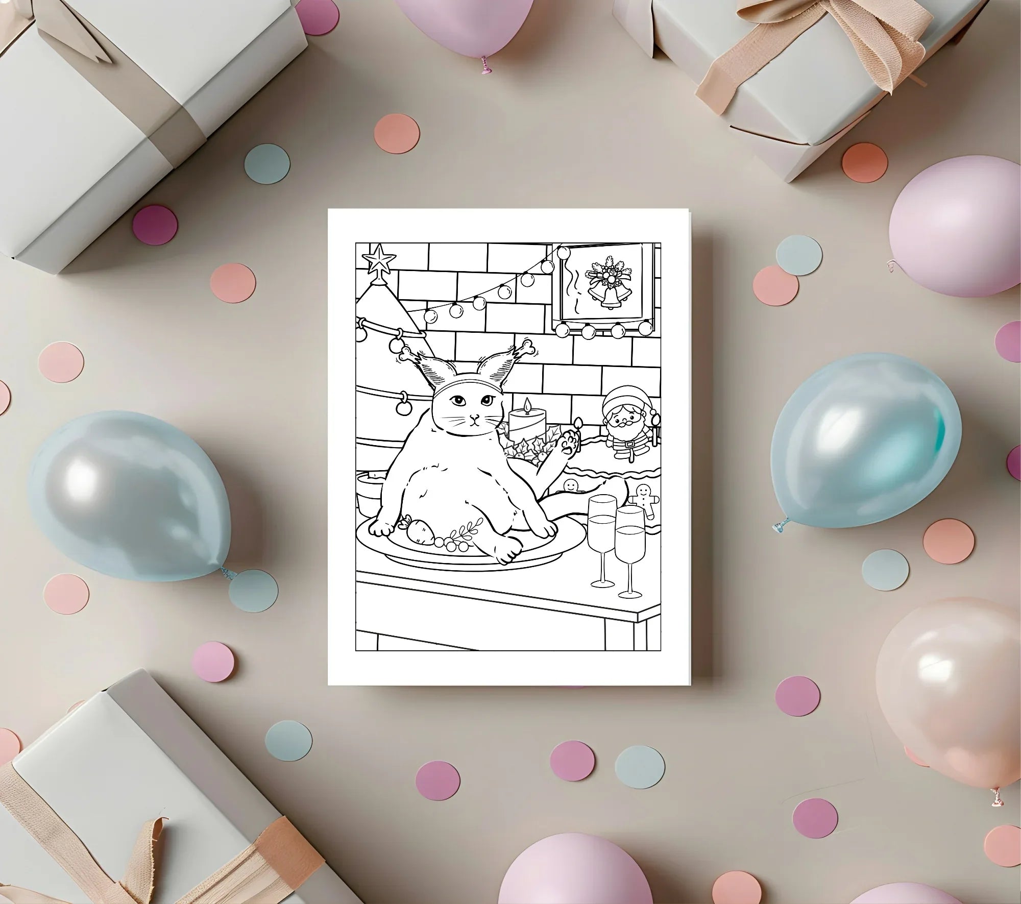 Christmas Cat Letter to Santa Kit inc Personalised Forever Print - Larosier Prints