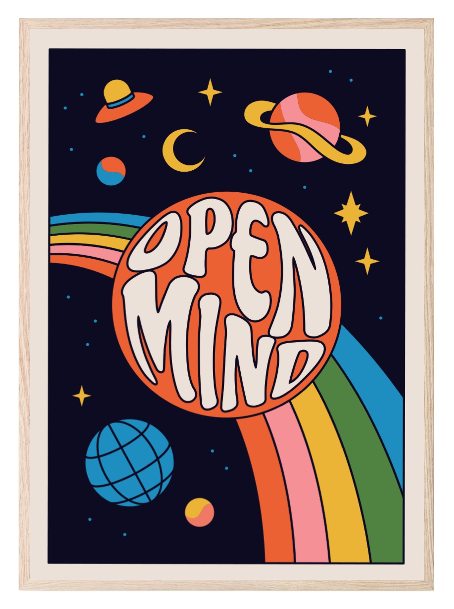 70's Inspired Open Mind Print | Positive Wall Art